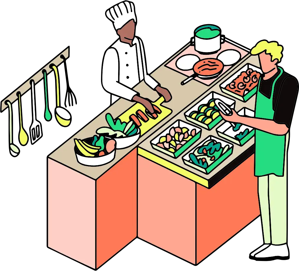 chef cooking illustration